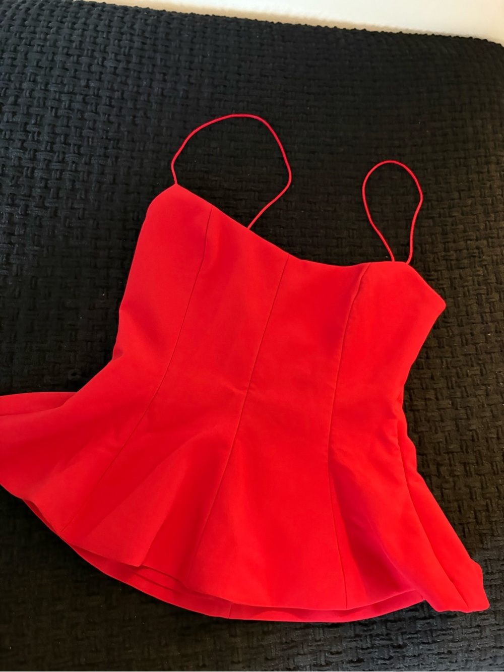 Zara Red Peplum Strapless Top